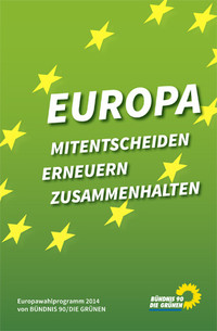 Cover des grünen Europawahlprogrammes 2014